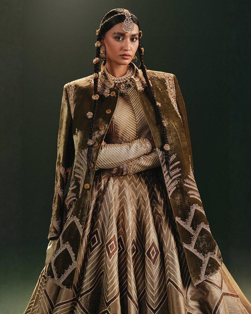 Mohsin Naveed Ranjha – Brown silk | MNR-Bs-218