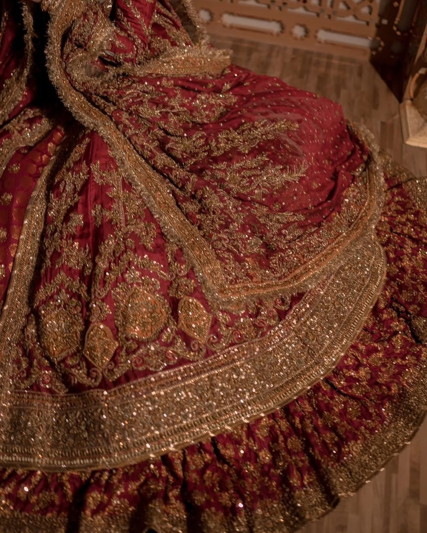 Ahmad Sultan – V New V neck Red Bridal | AS-Vrb-067