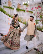 Load image into Gallery viewer, Noman & Bhaiya - Mehndi Green | NB- Gre-508
