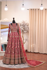 Load image into Gallery viewer, Ahmad Sultan – New Lehenga Choli Deep Red | AS-Lcr-070
