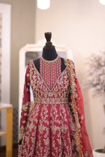 Load image into Gallery viewer, Ahmad Sultan – New Lehenga Choli Deep Red | AS-Lcr-070
