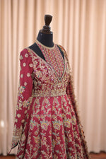 Load image into Gallery viewer, Ahmad Sultan – New Lehenga Choli Deep Red | AS-Lcr-070
