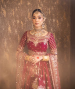 Load image into Gallery viewer, Mohsin Naveed Ranjha – Red Lehngha Choli | MNR-Rlc-048
