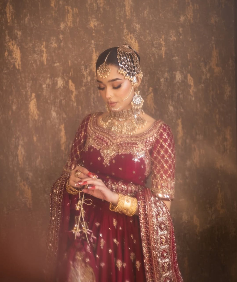 Mohsin Naveed Ranjha – Red Lehngha Choli | MNR-Rlc-048