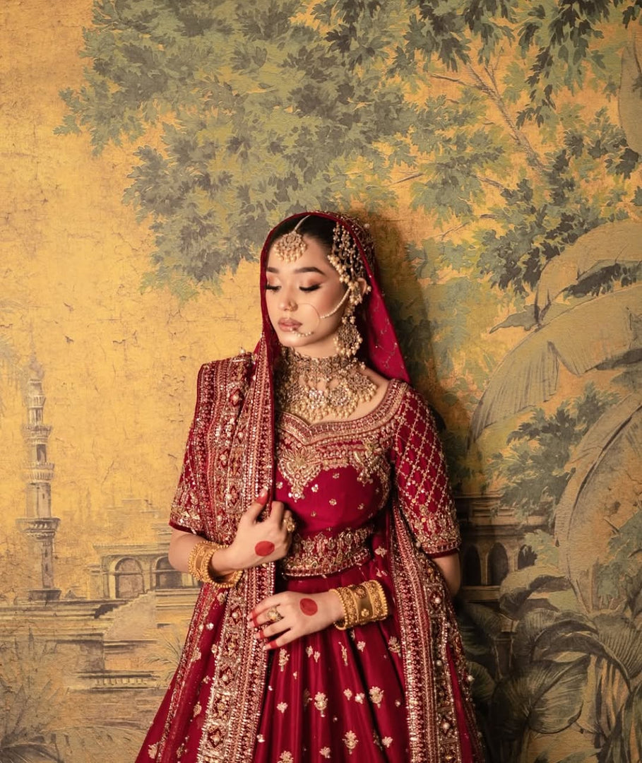 Mohsin Naveed Ranjha – Red Lehngha Choli | MNR-Rlc-048