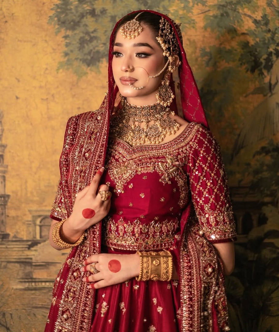 Mohsin Naveed Ranjha – Red Lehngha Choli | MNR-Rlc-048