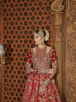 Load image into Gallery viewer, Ahmad Sultan – New Lehenga Choli Deep Red | AS-Lcr-070

