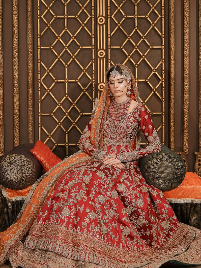 Ahmad Sultan – New Lehenga Choli Deep Red | AS-Lcr-070