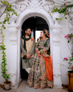 Load image into Gallery viewer, Noman &amp; Bhaiya - Mehndi Green | NB- Gre-508
