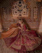 Load image into Gallery viewer, Ahmad Sultan – V New V neck Red Bridal | AS-Vrb-067
