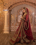 Load image into Gallery viewer, Ahmad Sultan – V New V neck Red Bridal | AS-Vrb-067
