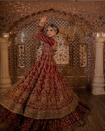 Load image into Gallery viewer, Ahmad Sultan – V New V neck Red Bridal | AS-Vrb-067

