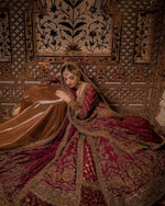 Load image into Gallery viewer, Ahmad Sultan – V New V neck Red Bridal | AS-Vrb-067

