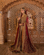Load image into Gallery viewer, Ahmad Sultan – V New V neck Red Bridal | AS-Vrb-067
